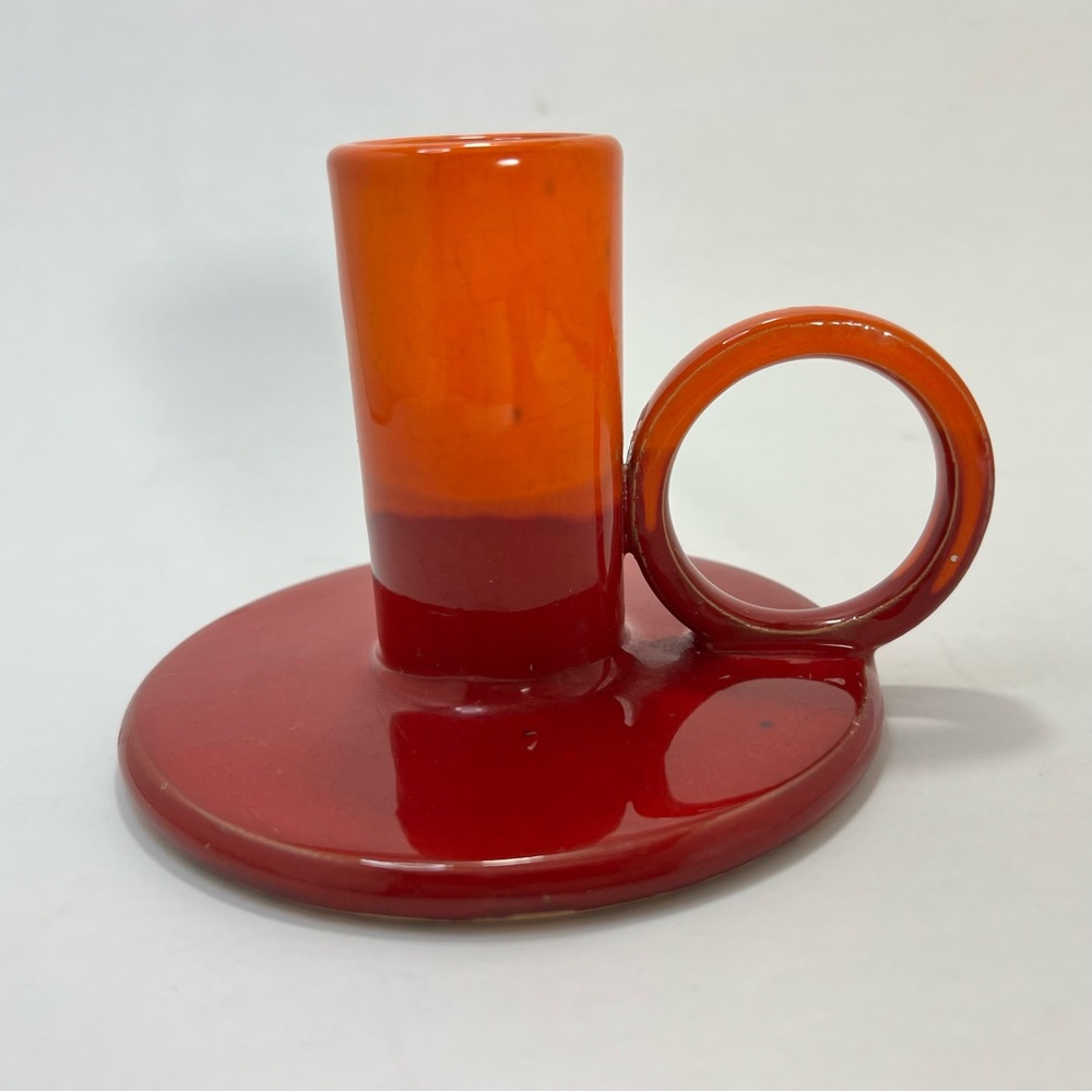 Red and Orange Ceramic Candle Holder